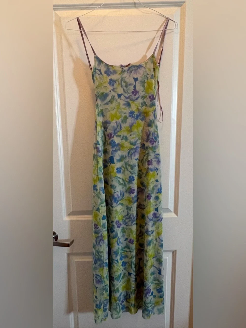 ZARA Floral Mesh Maxi Dress Size S Bodycon Stretch Slip Dress - Picture 8 of 16